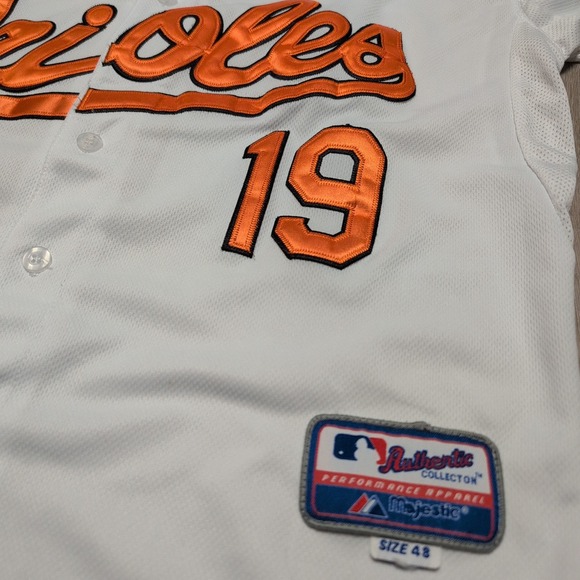 Majestic Baltimore Orioles Davis #19 MLB Baseball Jersey Mens 48 XL White Orange - Picture 3 of 6